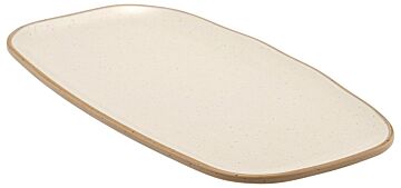 Marl Melamine Rectangular Side Plate (300x153mm) Cream