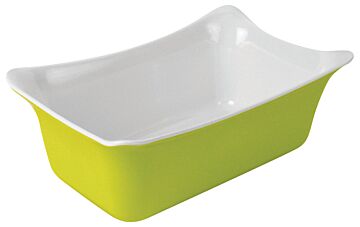 1-4 Size Melamine Fleur Crock w/SF 2L (265x162x100mm) Lime Green/White