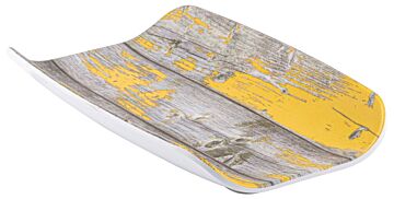 Rustic Tura Melamine Curved Tray Yellow
