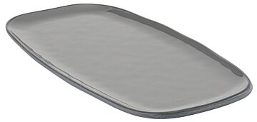 Marl Melamine Rectangular Side Plate Charcoal Grey