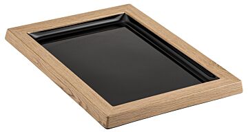 Melamine plateau (280x210x21mm) Hout/Zwart