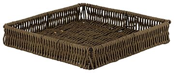 Poly Wicker Basket (280x280x50mm) Willow