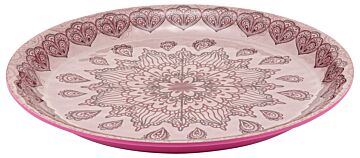 Mehndi Melamine Dish (350x350x30mm) Pink