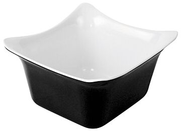 GN 1-6 Melamine Fleur Crock w/SF 1L (176x162x100mm) Zwart/Wit