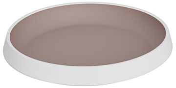 Trafalgar Melamine Large Shallow Dish (245x225x34mm) White and Taupe