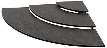HPL Three Tier Curved Riser 1-4 (1124x100x795mm) Steel Effect