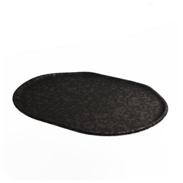 Mineral Melamine Crackle Platter (229x305x30mm) Noir