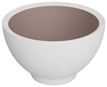 Trafalgar Melamine Pot 325ml (120x120x72mm) White and Taupe