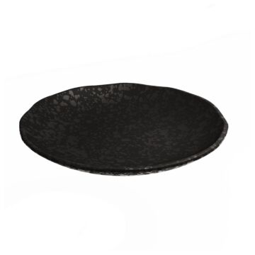 Mineral Melamine Crackle Plate (300x52mm) Noir