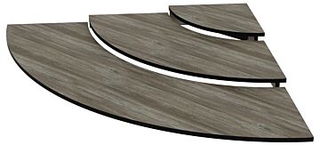 HPL Three Tier Curved Riser 1-4 (1124x100x795mm) Pine Effect