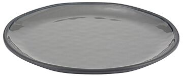Marl Melamine Large Shallow Plate (280x280x26mm) Charcoal Grey