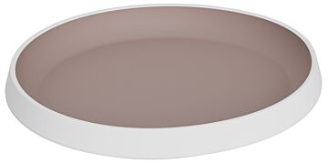 Trafalgar Melamine Large Shallow Dish (318x296x44mm) White and Taupe
