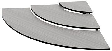 HPL Three Tier Curved Riser 1-4 (1124x100x795mm) Silver Oak-Effect