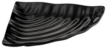 Melamine Curved Wavy Platter w/SF (269x374x38mm) Black