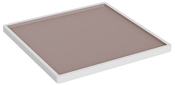 Trafalgar Melamine Square Plate White and Taupe