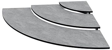 HPL Three Tier Curved Riser 1-4 (1124x100x795mm) Grey