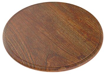 Rustic Wood Effect Round Platter with SF (285mm) Brown