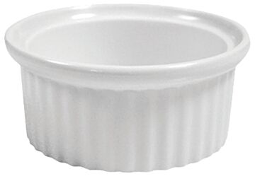 Melamine geribbelde ramekins (12 Pack) 4oz (85mm) Wit