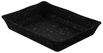 Melamine Mineral Crackle Crock (280x210x50mm) Black