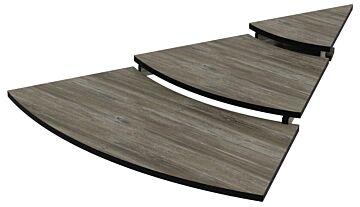 HPL Three Tier Curved Riser 1-8 Circle (563x100x795mm) Pine Effect
