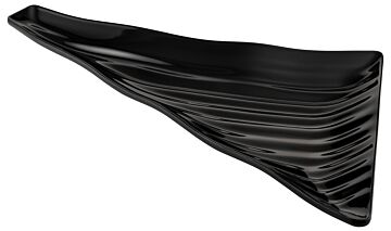 Melamine Curved Wavy Platter w/SF R (538x376x38mm) Black