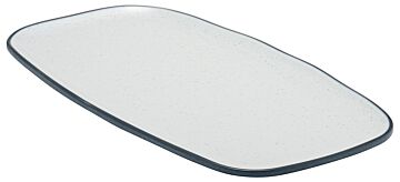 Marl Melamine Rectangular Side Plate (355x190mm) Steel Blue