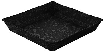 Melamine Mineral Crackle Crock (280x280x50mm) Black