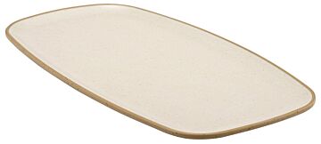 Marl Melamine Rectangular Side Plate (355x190mm) Cream