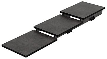 Three Tier HPL Riser Tempered Steel Effect