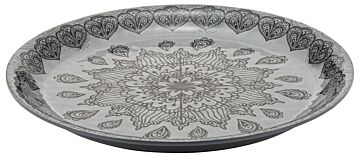 Mehndi Melamine Dish Grey