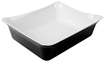 GN 1-2 Fleur melamine Crock w/SF 4L (325x265x100mm) Zwart/Wit