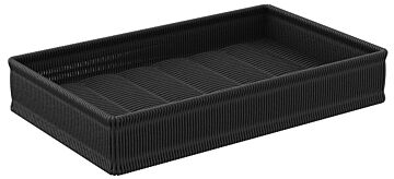 Poly Wicker H Basket (540x335x100mm) Black