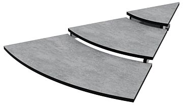 HPL Three Tier Curved Riser Set 1-8 Circle (265x100x795mm) Grey