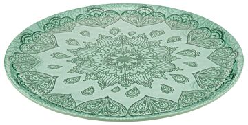 Mehndi Melamine Platter (350x350x15mm) Green