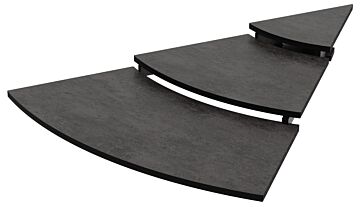 HPL Three Tier Curved Riser 1-8 Circle (563x100x795mm) Steel Effect