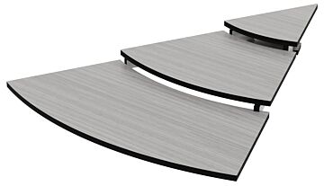 HPL Three Tier Curved Riser 1-8 Circle (563x100x795mm) Silver Oak-Effect