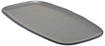 Marl Melamine Rectangular Side Plate (355x190mm) Charcoal Grey