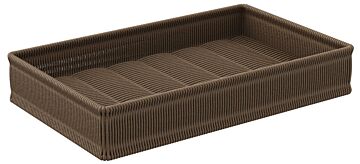 Poly Wicker H Basket (540x335x100mm) Willow