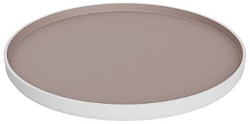 Hoxton Melamine Plate with Loom Lock (280x280x21mm) White and Taupe