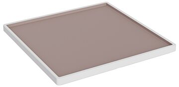 Trafalgar Melamine Small Square Plate (254x254x17mm) White and Taupe
