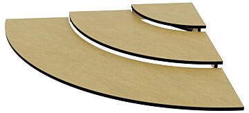 HPL Three Tier Curved Riser 1-4 (1124x100x795mm) Bronze Effect