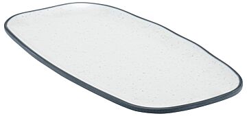Marl Melamine Rectangular Side Plate (300x153mm) Steel Blue