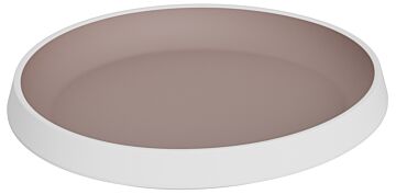Trafalgar Melamine Large Shallow Dish (280x260x39mm) White and Taupe