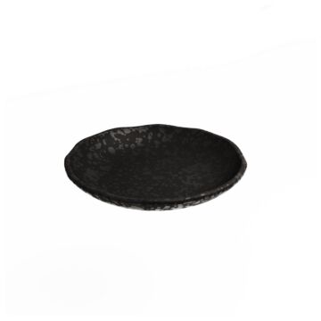 Mineral Melamine Crackle Plate (205x43mm) Noir