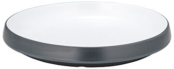 Trafalgar Melamine Large Shallow Dish (280x260x39mm) White and Grape