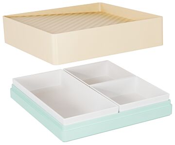 Kiru bentoset (With Inserts) (253x253x95mm) Crème/Aqua