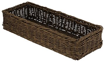 Rechthoekige poly-rotan mand (550x195x110mm) Wilg