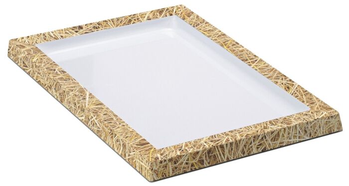 Melamine Tray (280x210x21mm) Hay/White