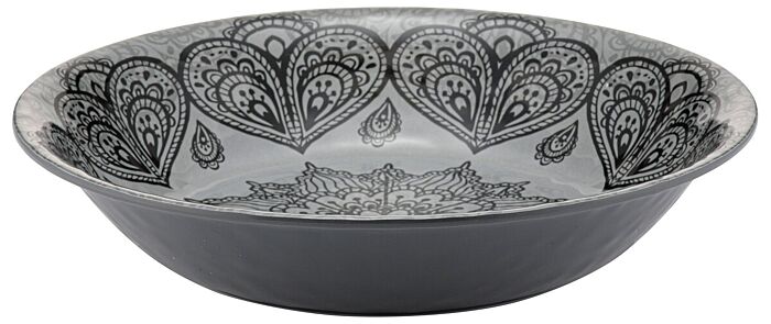 Mehndi melamine schaal 3.5L (350x350x70mm) Grijs