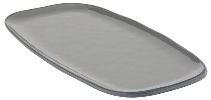 Marl Melamine Rectangular Side Plate Charcoal Grey